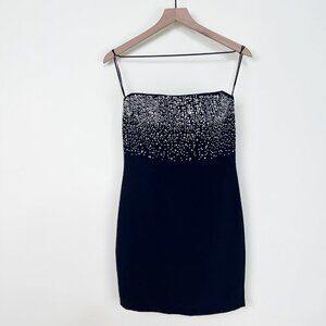 New Generation Love Crepe Crystal Mini Dress Wedding Guest Date Night NYE Sexy